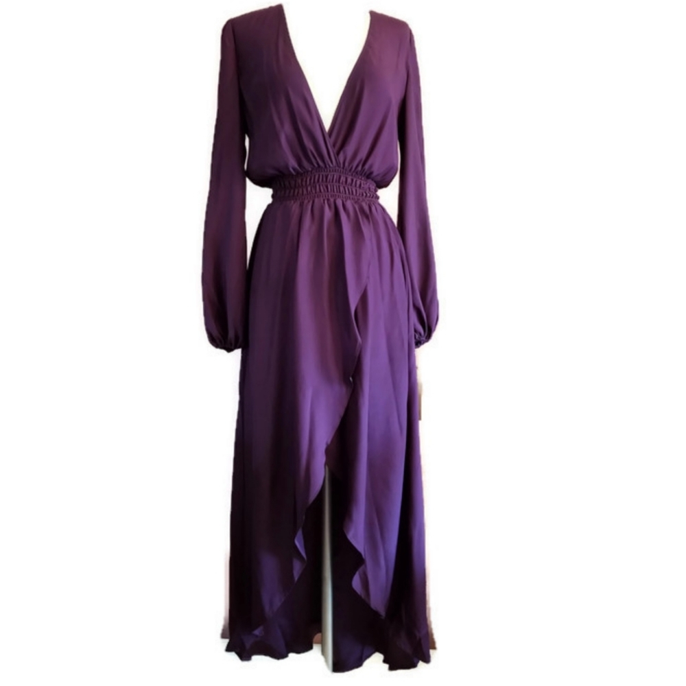 Reformation Rosalina Silk Long Dress in Au… - Picture 3 of 8